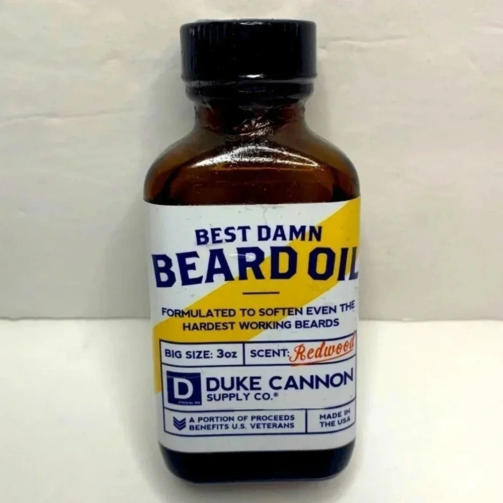 Duke Cannon Best Damn Beard Oil Redwood Scent 3 oz New